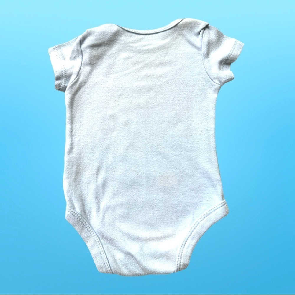 ⭐️ 5 for $25 Set of 2 Blue & White Baby Cotton Onesies Size 6–9 Months - Picture 3 of 9